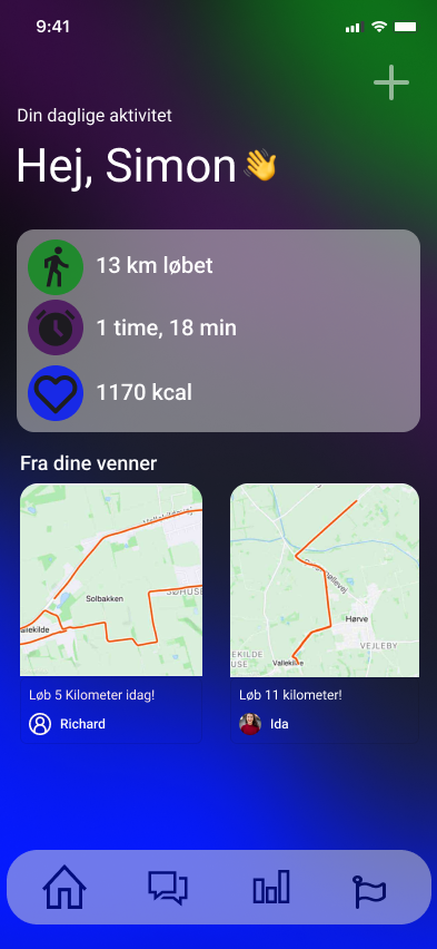 forside af prototype app
